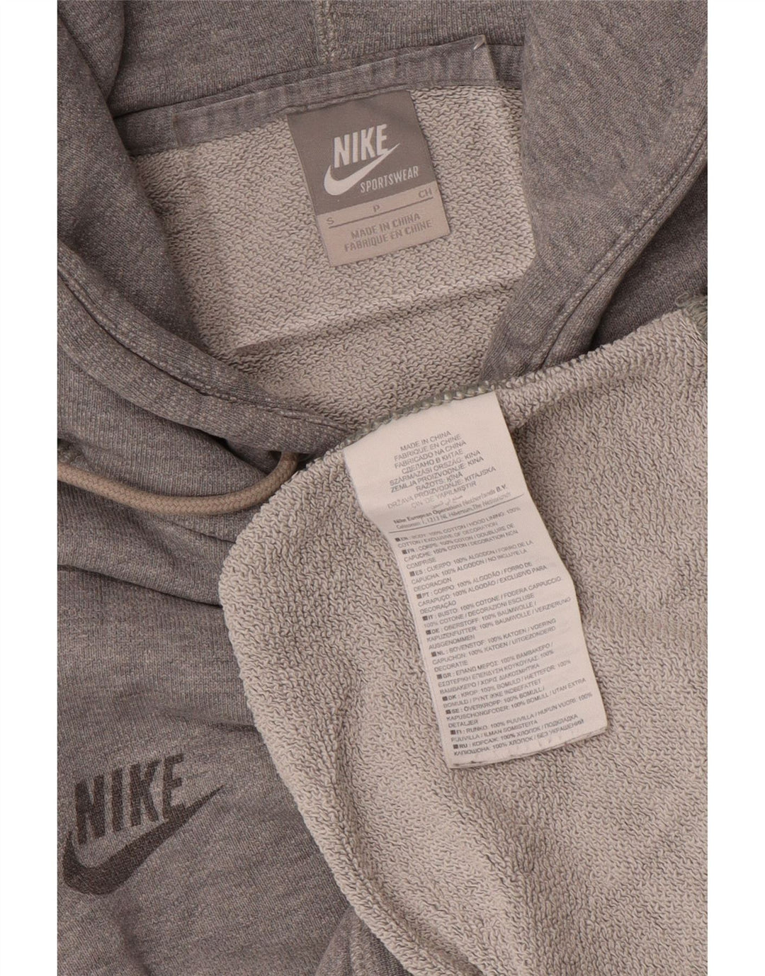 Nike Jersey con capucha gráfica para hombre, talla pequeña, algodón gris