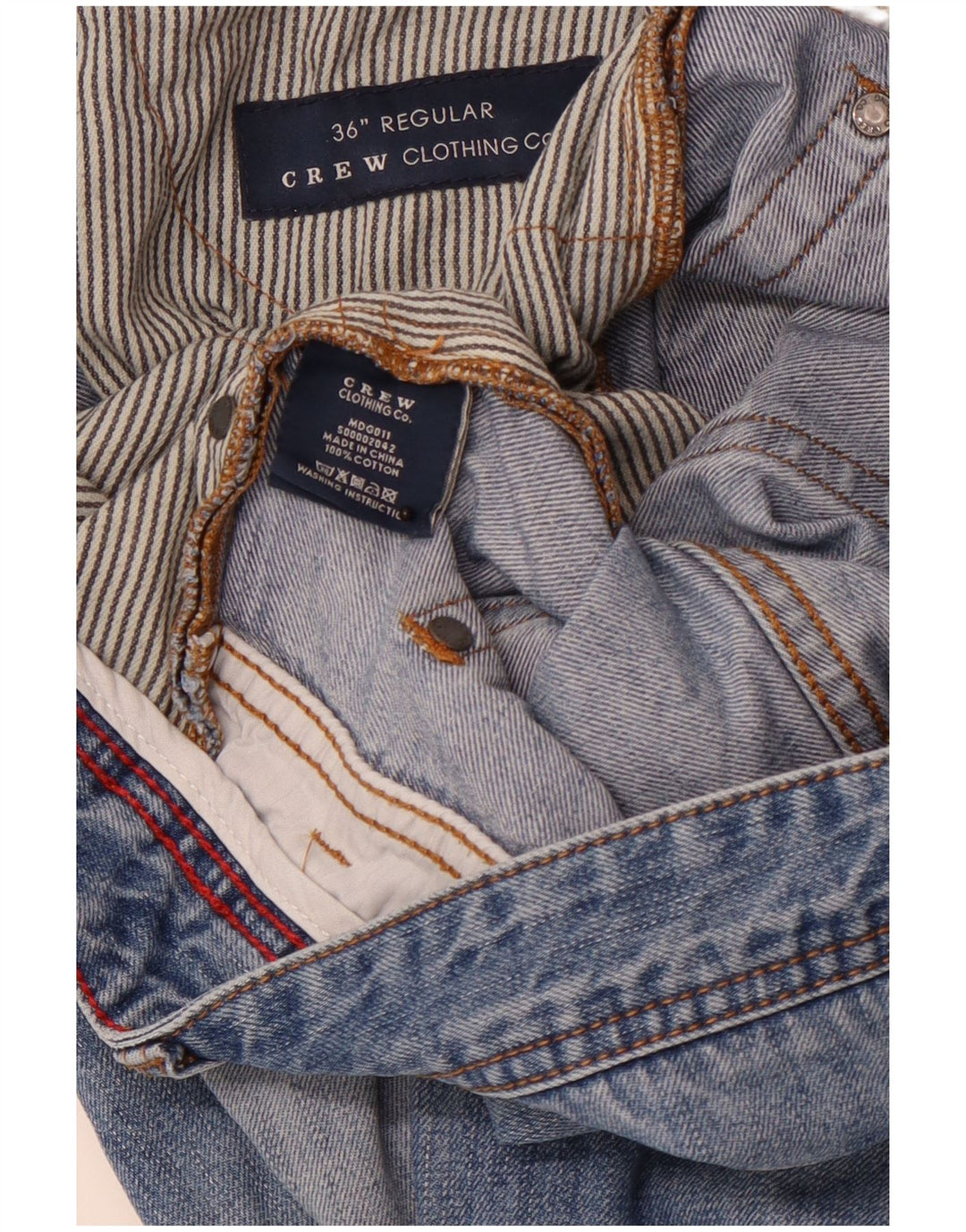 CREW CLOTHING Vaqueros rectos para hombre W36 L31 Algodón azul