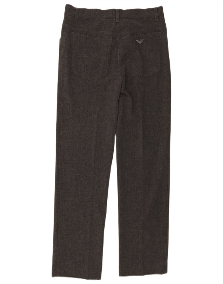 Armani Pantalón Casual Recto Mujer W30 L28 Poliéster Gris