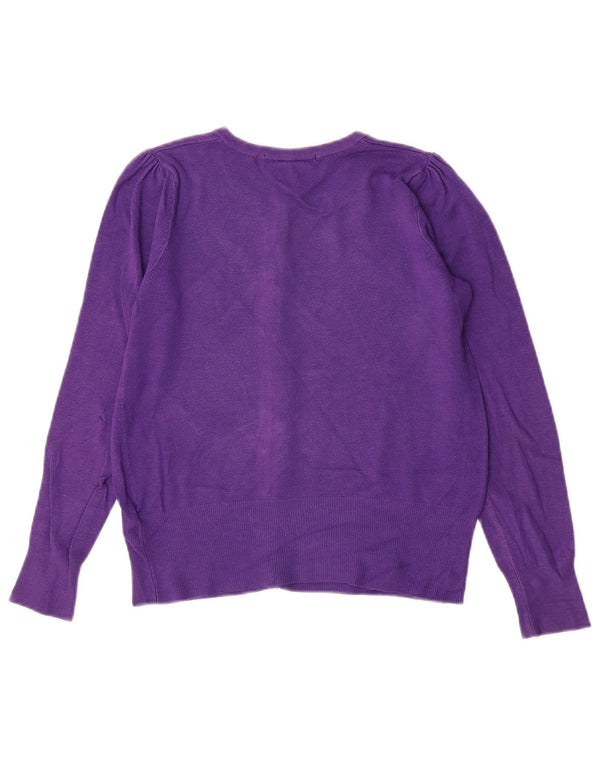 Marks & Spencer Suéter tipo cárdigan para mujer UK 10 Small Viscosa púrpura