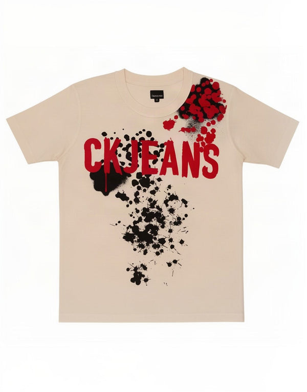 Calvin Klein Jeans - Camiseta gráfica para hombre, parte superior de algodón blanco mediano