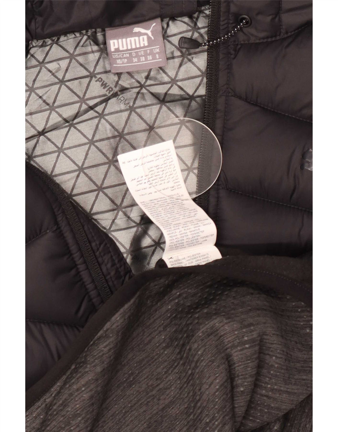 Puma Chaqueta acolchada con capucha para mujer UK 8 Small Gris Poliéster