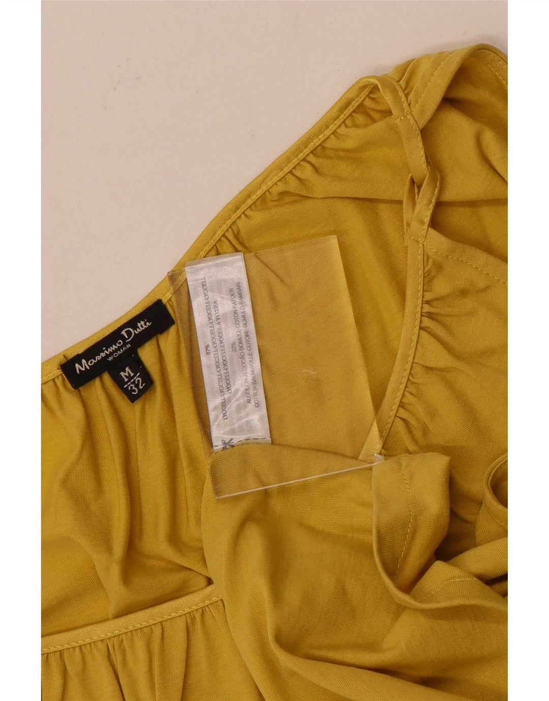 Massimo Dutti Top Cami Mujer UK 44 Lyocell Amarillo Mediano