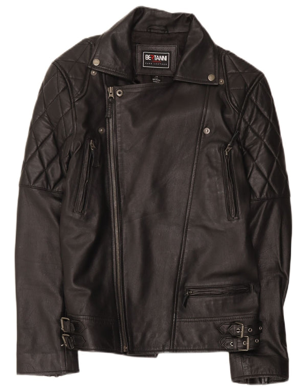 Bertanni Chaqueta motera de cuero para hombre UK 38 Medium Black