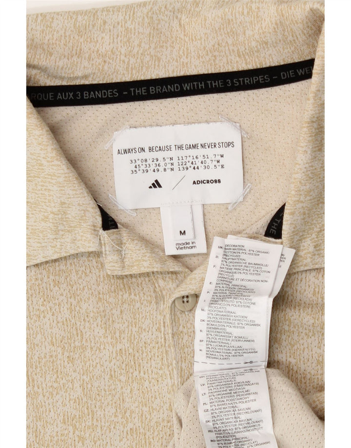 Adidas Polo De Tres Rayas Para Hombre Algodón Moteado Beige Medio