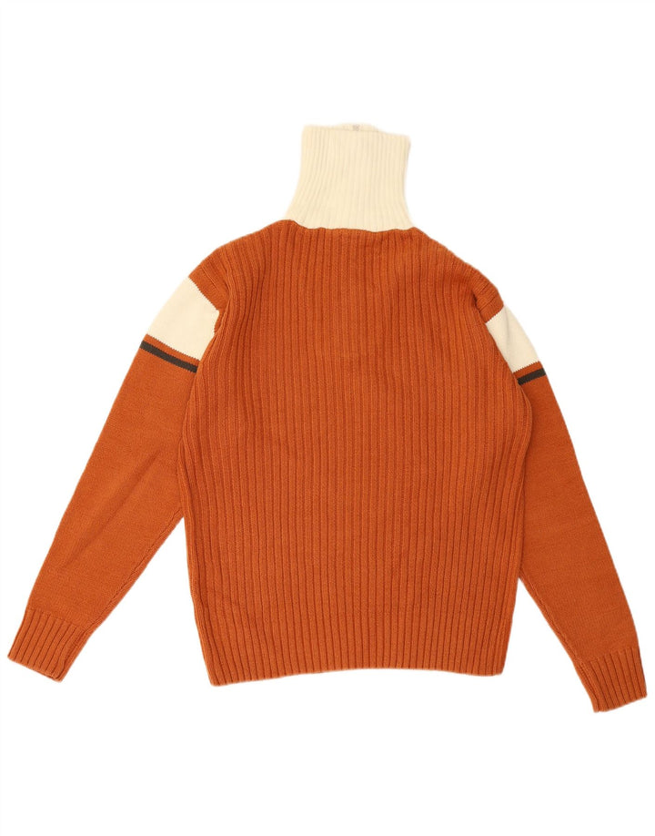 Tom Tailor Jersey De Hombre Con Cuello Y Cremallera De Algodón Color Block Pequeño Marrón