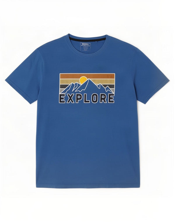 Mountain Warehouse Camiseta gráfica para hombre Top XL Algodón azul