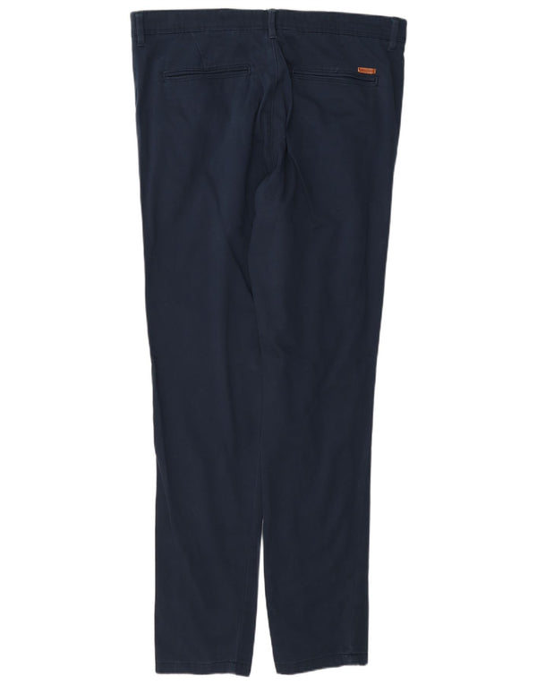 Jack & Jones Mens Slim Chino Pantalones W34 L34 Azul Marino Algodón