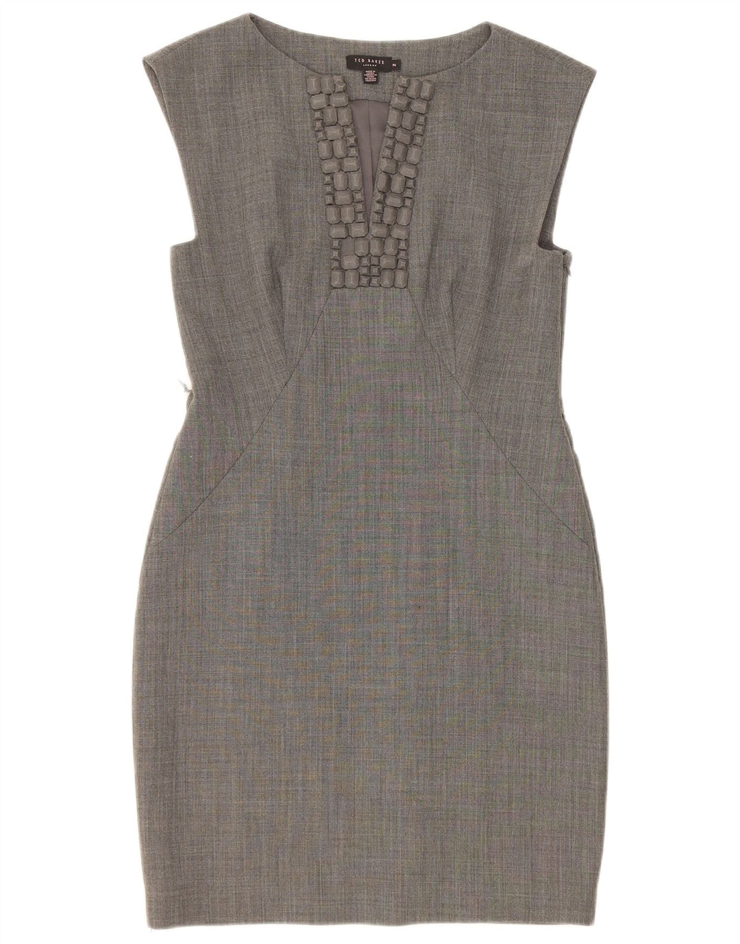 Ted Baker Vestido tubo sin mangas para mujer Talla 2 Pequeño Poliéster gris