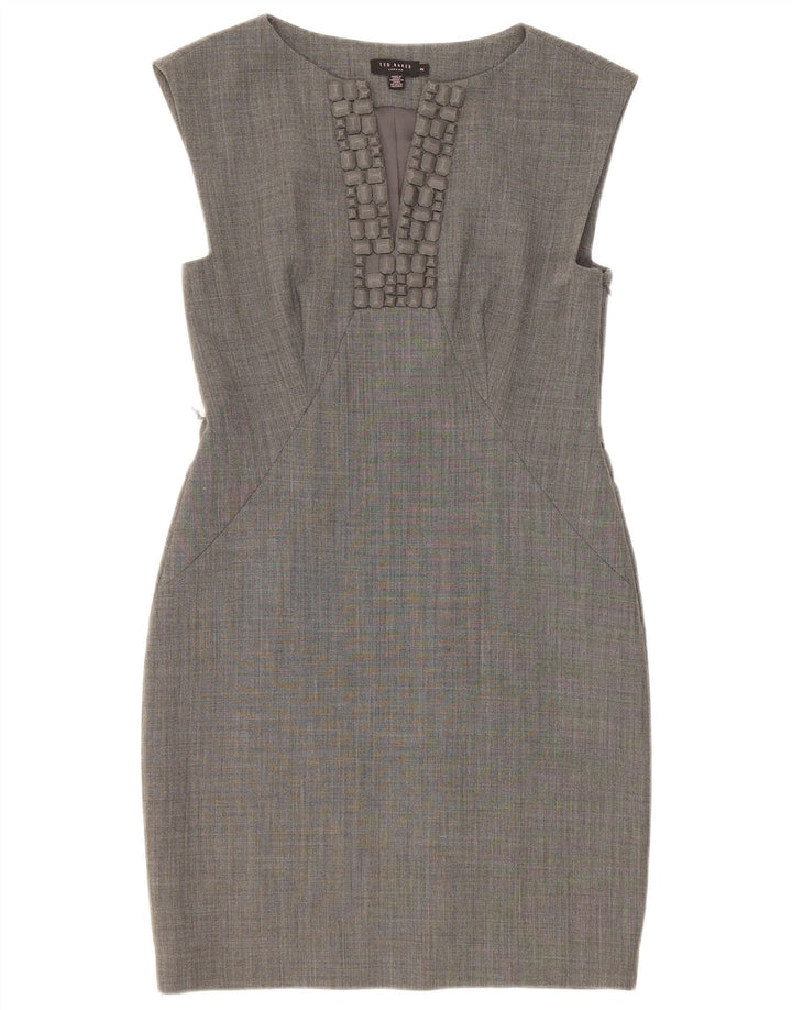 Ted Baker Vestido tubo sin mangas para mujer Talla 2 Pequeño Poliéster gris