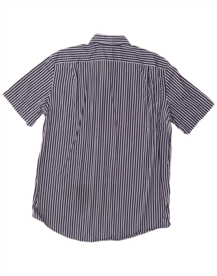 Camisa LACOSTE de manga corta para hombre Talla 43 XL Algodón azul marino a rayas