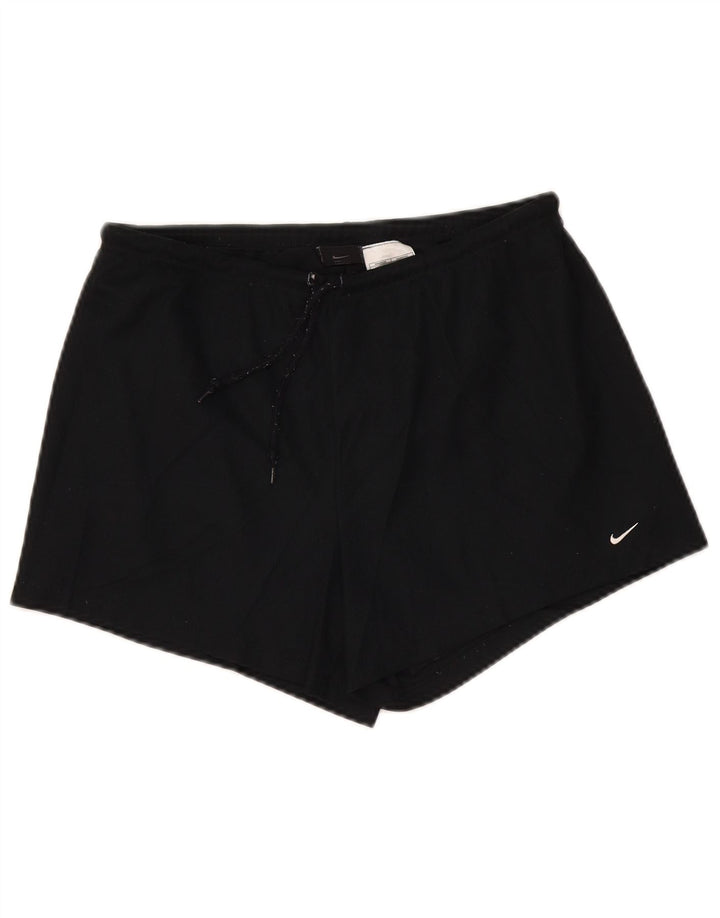 Nike Pantalones cortos deportivos Dri Fit para mujer US 12/14 Grande Negro Poliéster