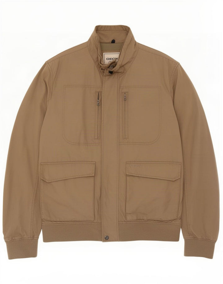 Geox Mens Respira Bomber Jacket UK 42 XL Marrón Poliéster