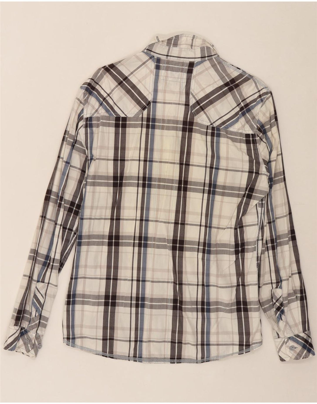 MUSTANG Mens Shirt Large White Check Cotton Vintage Mustang and Second-Hand Mustang from Messina Hembry 