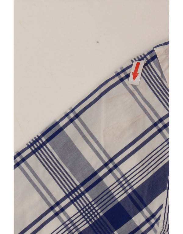 Camisa Tommy Hilfiger Hombre de Manga Corta de Algodón a Cuadros Azul Medio