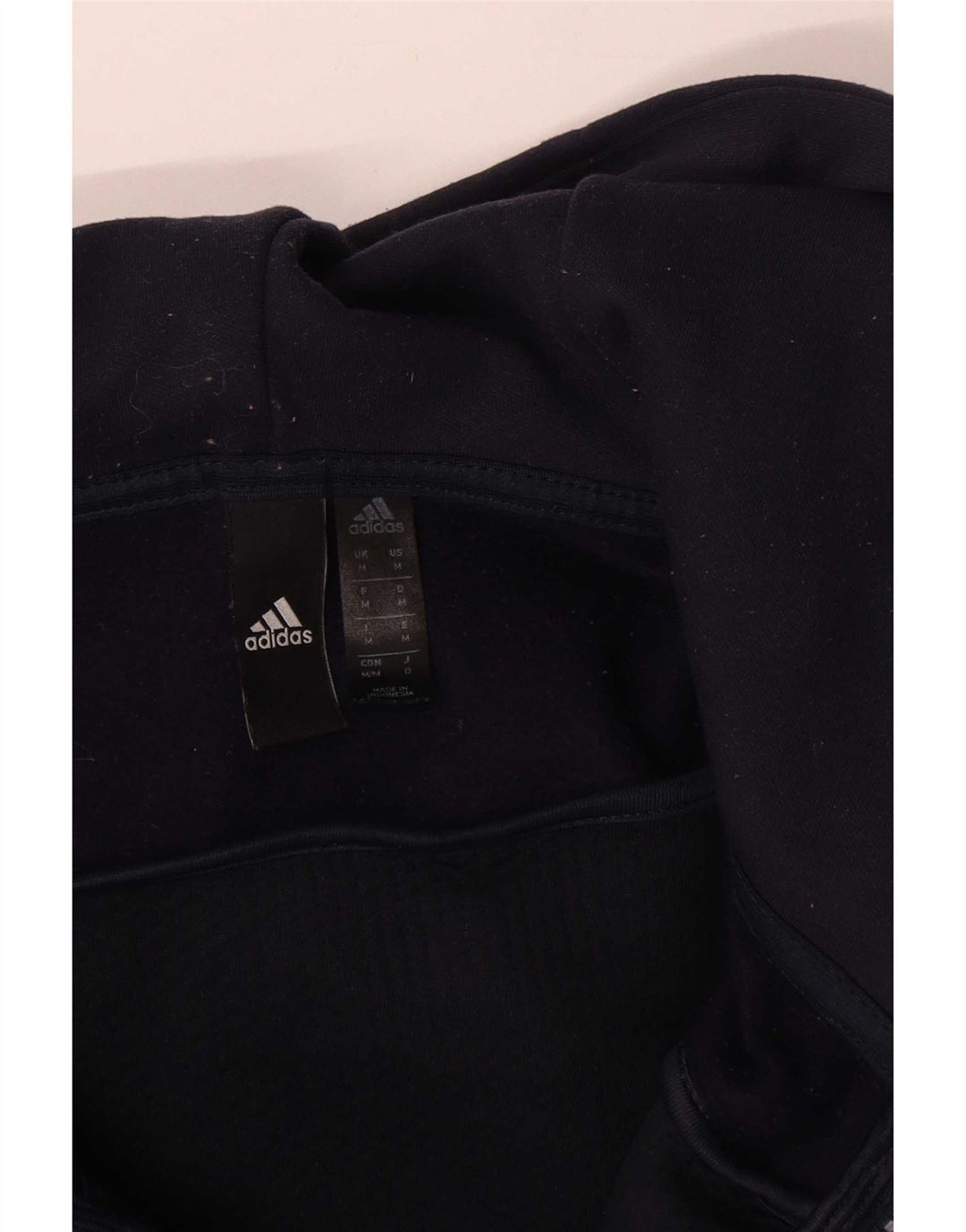 Adidas Hombre Zip Sudadera Con Capucha Suéter Medio Azul Marino Colorblock Poliéster