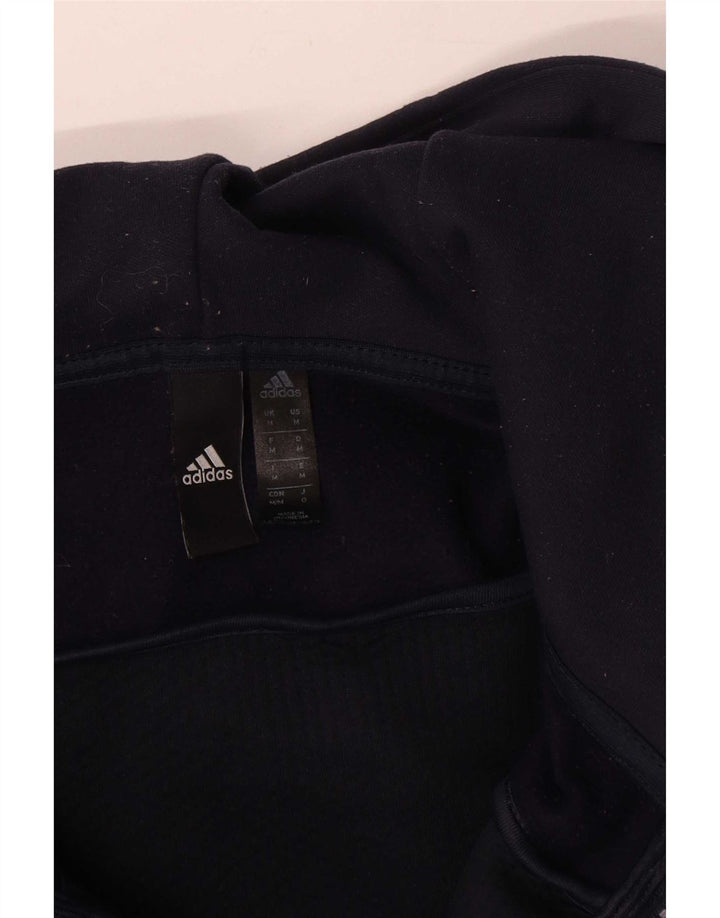 Adidas Hombre Zip Sudadera Con Capucha Suéter Medio Azul Marino Colorblock Poliéster