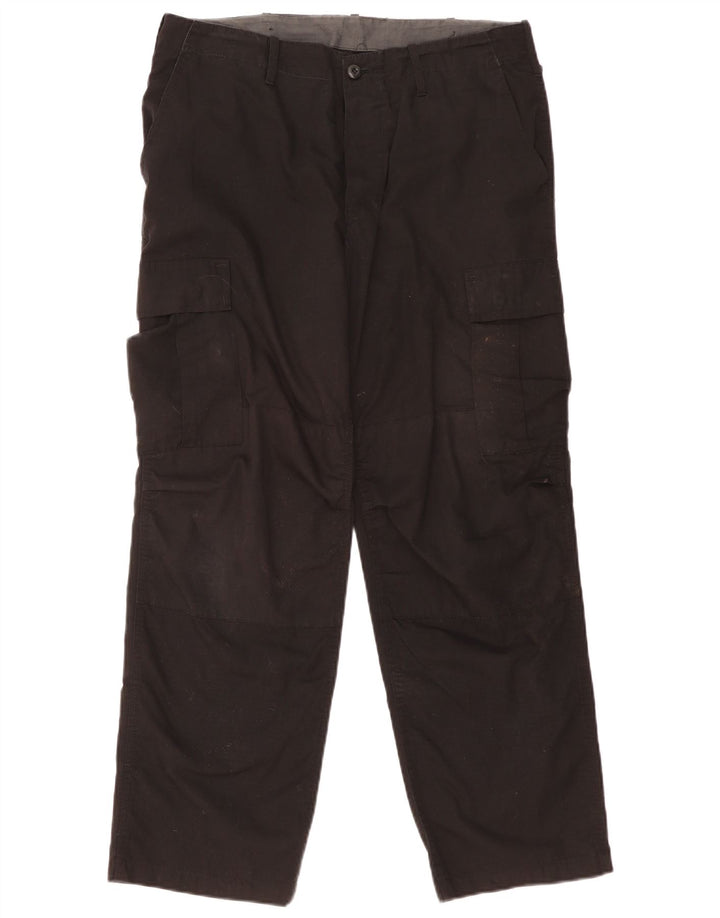 Pantalones cargo rectos vintage para hombre mediano W36 L30 negro