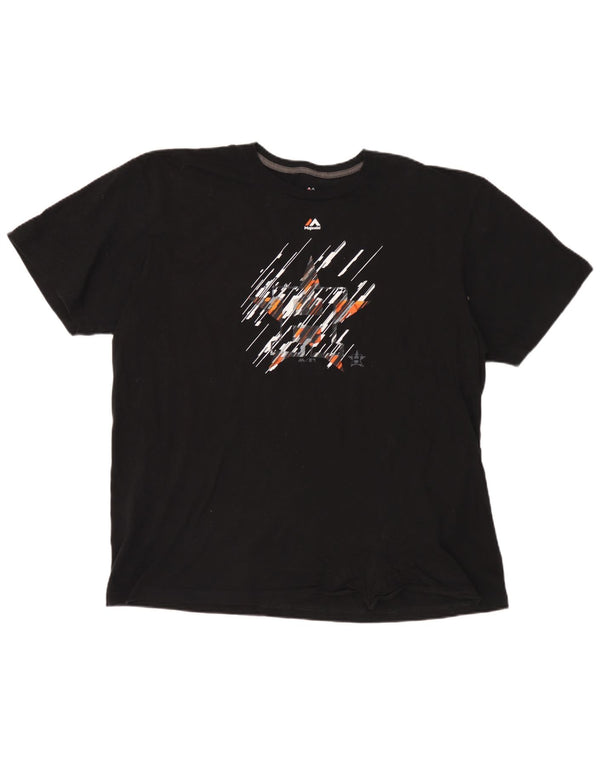 Majestic Camiseta gráfica Houston Astons para hombre Top 2XL Algodón negro
