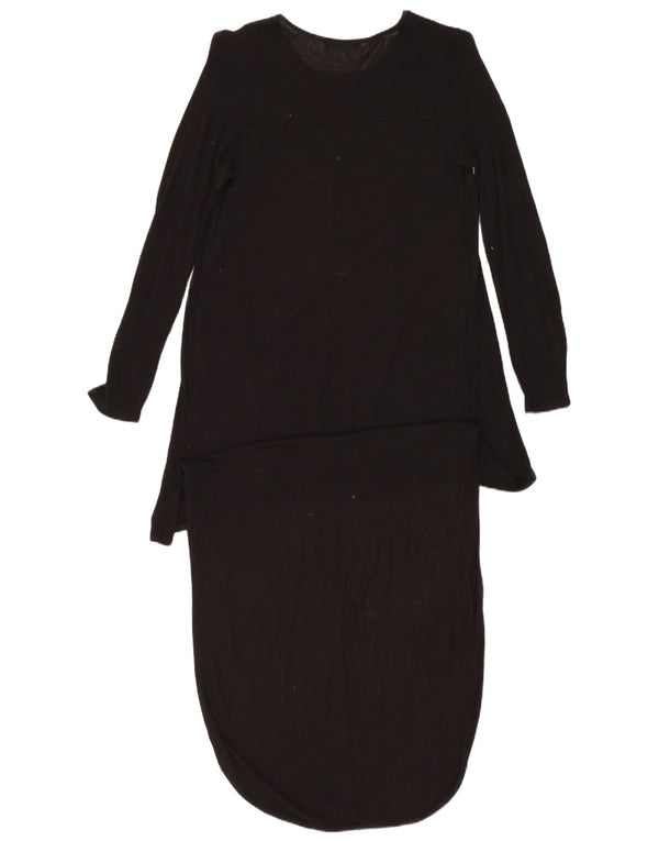 Zara Mujer Maxi Vestido De Manga Larga UK 40 Small Negro