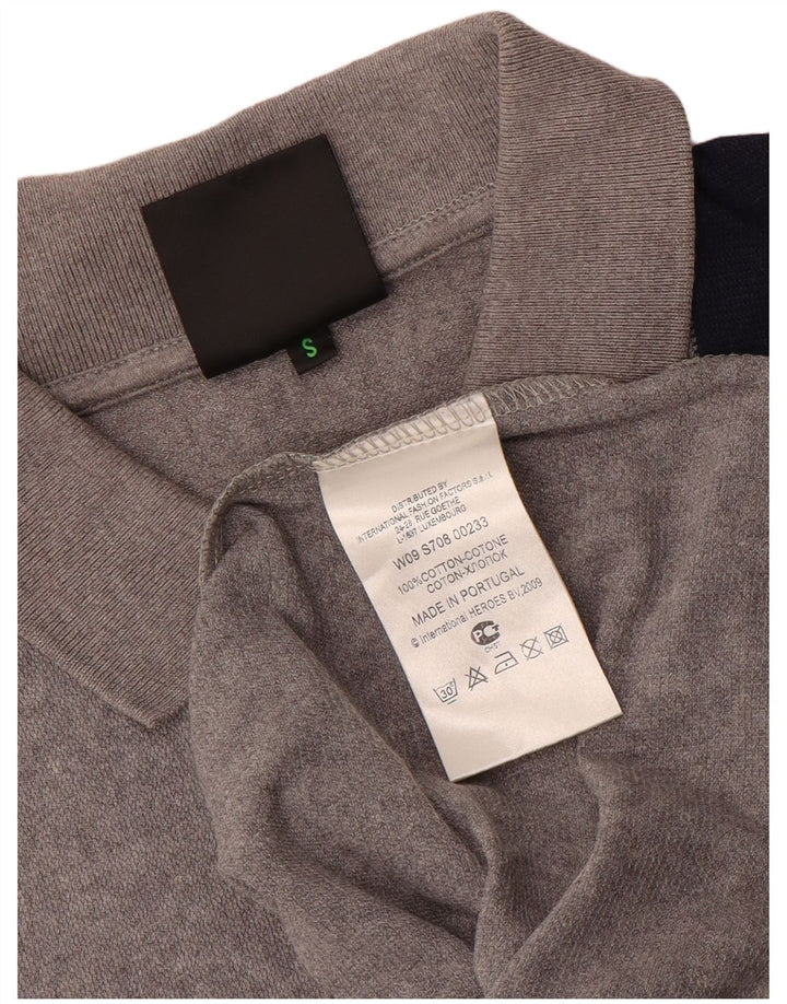 Bikkembergs Polo para hombre de algodón color block gris pequeño