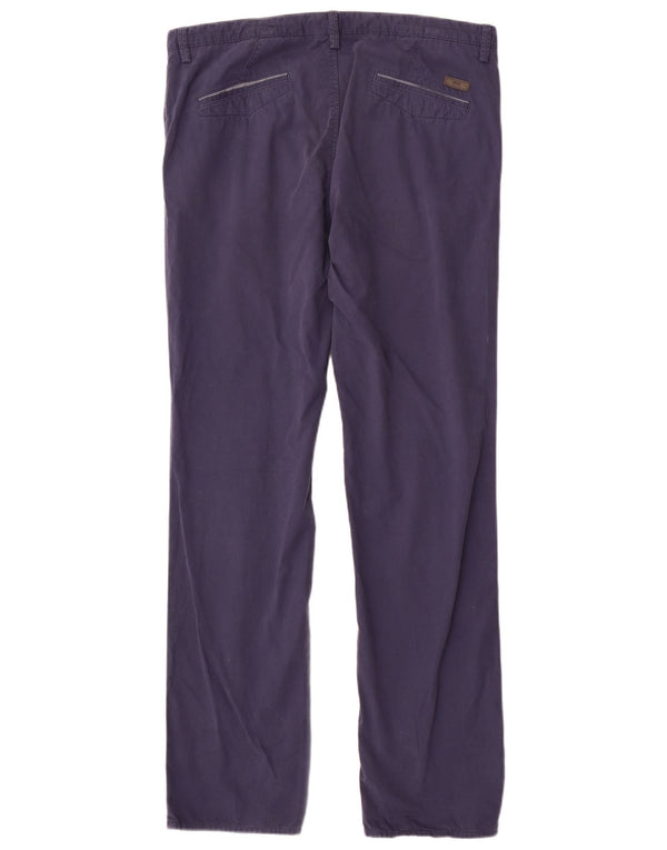 Hugo Boss Pantalón chino recto para hombre IT 52 XL W36 L32 Algodón azul marino