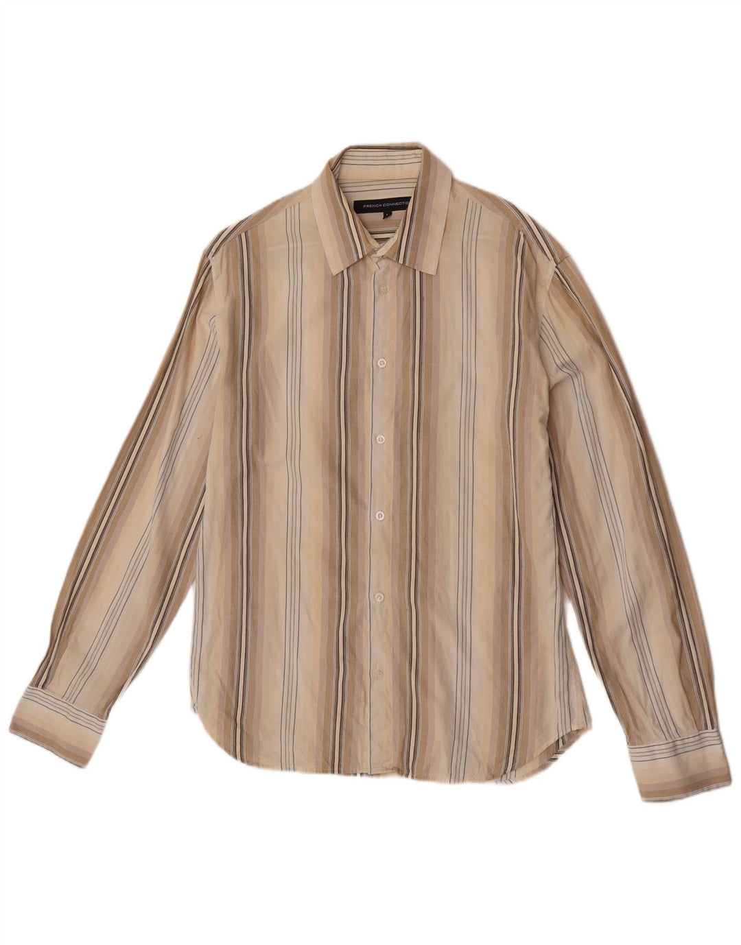 Camisa de hombre French Connection de algodón a rayas en beige medio