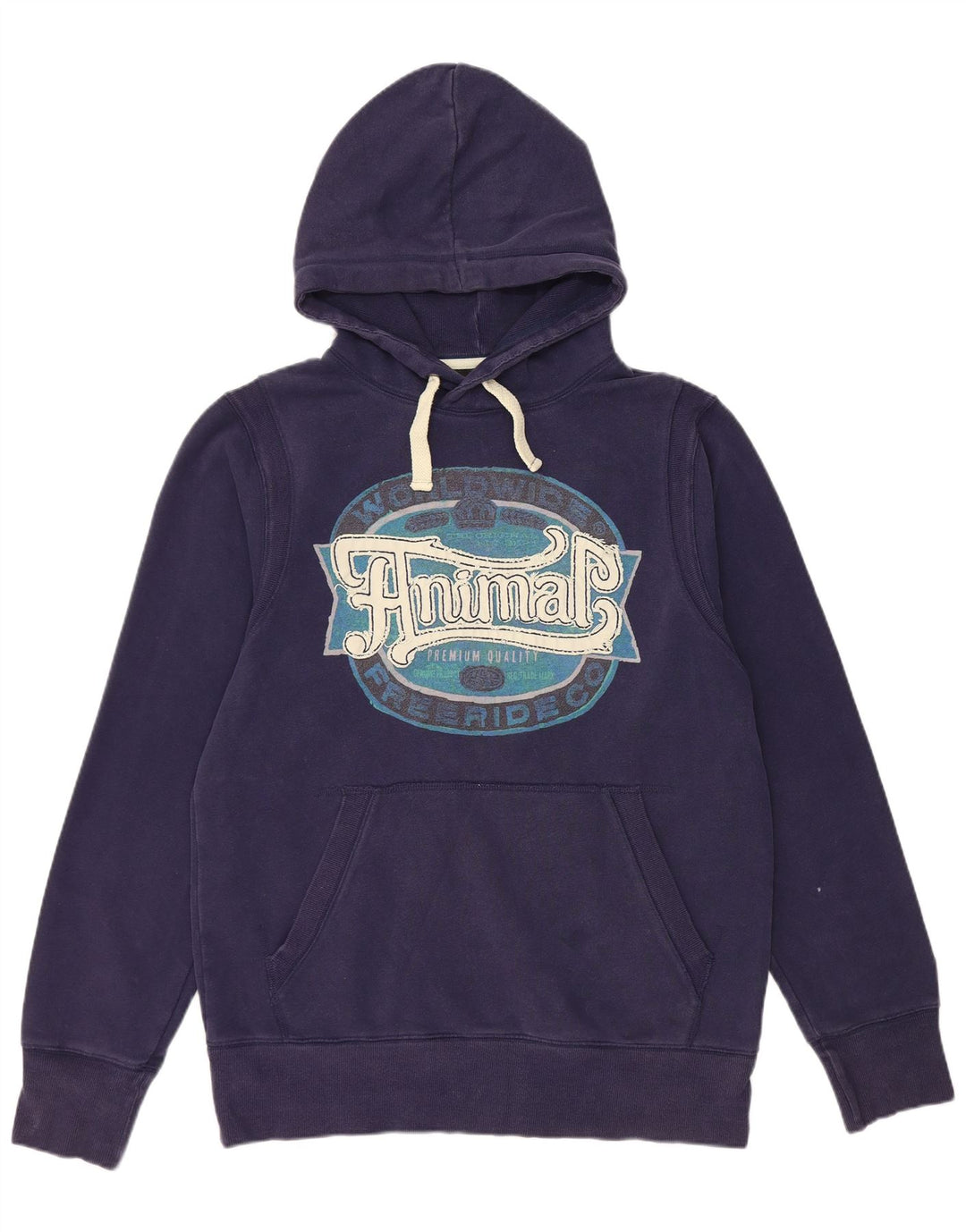 ANIMAL Sudadera con capucha gráfica para hombre Jumper Large Azul marino Algodón