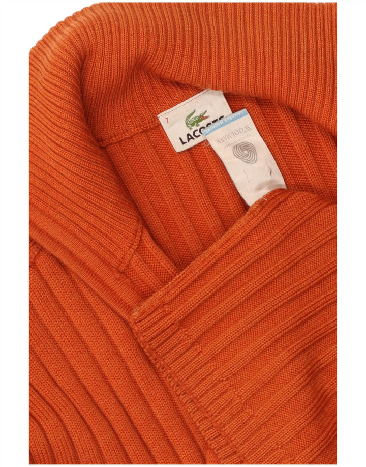 LACOSTE Suéter tipo cárdigan para hombre Talla 7 2XL Lana naranja