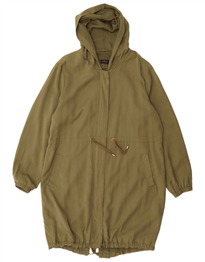 Marks & Spencer Chaqueta Parka con Capucha para Mujer UK 46 Grande Poliéster Caqui
