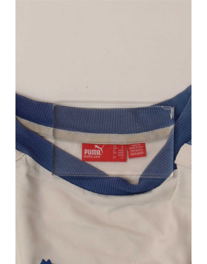 Puma Top gráfico de manga larga con bloques de color blanco pequeño para hombre