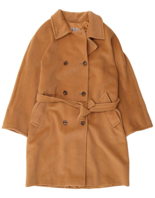 MARELLA Abrigo de doble botonadura para mujer UK 42 Medio Beige Lana Virgen Clásico