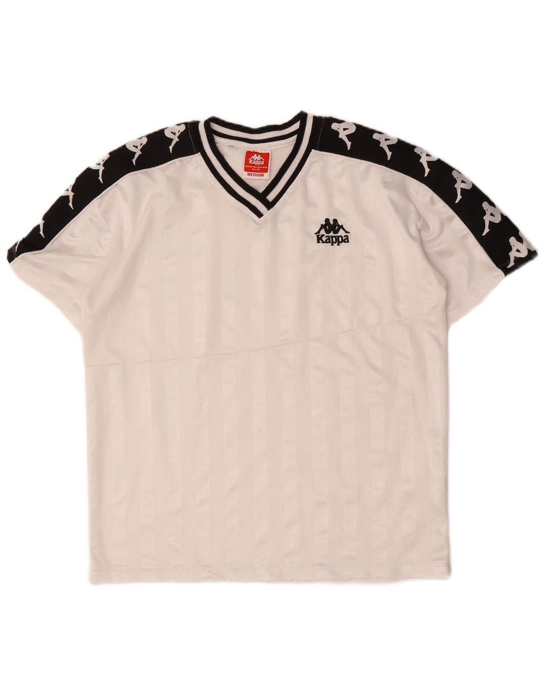 KAPPA Hombre Camiseta Gráfica Top Medium Blanco Colorblock Poliéster