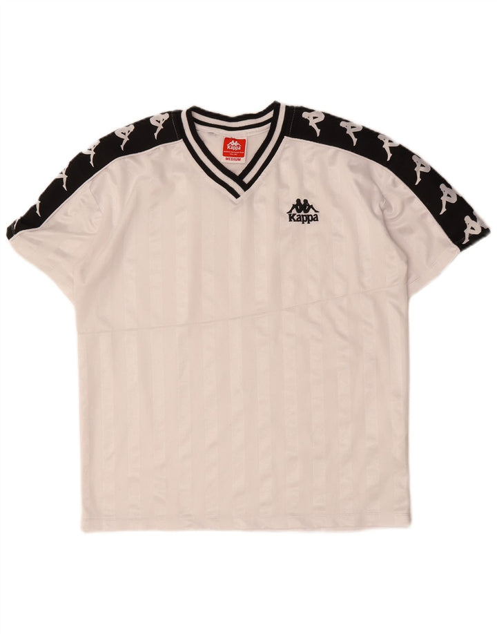 KAPPA Hombre Camiseta Gráfica Top Medium Blanco Colorblock Poliéster