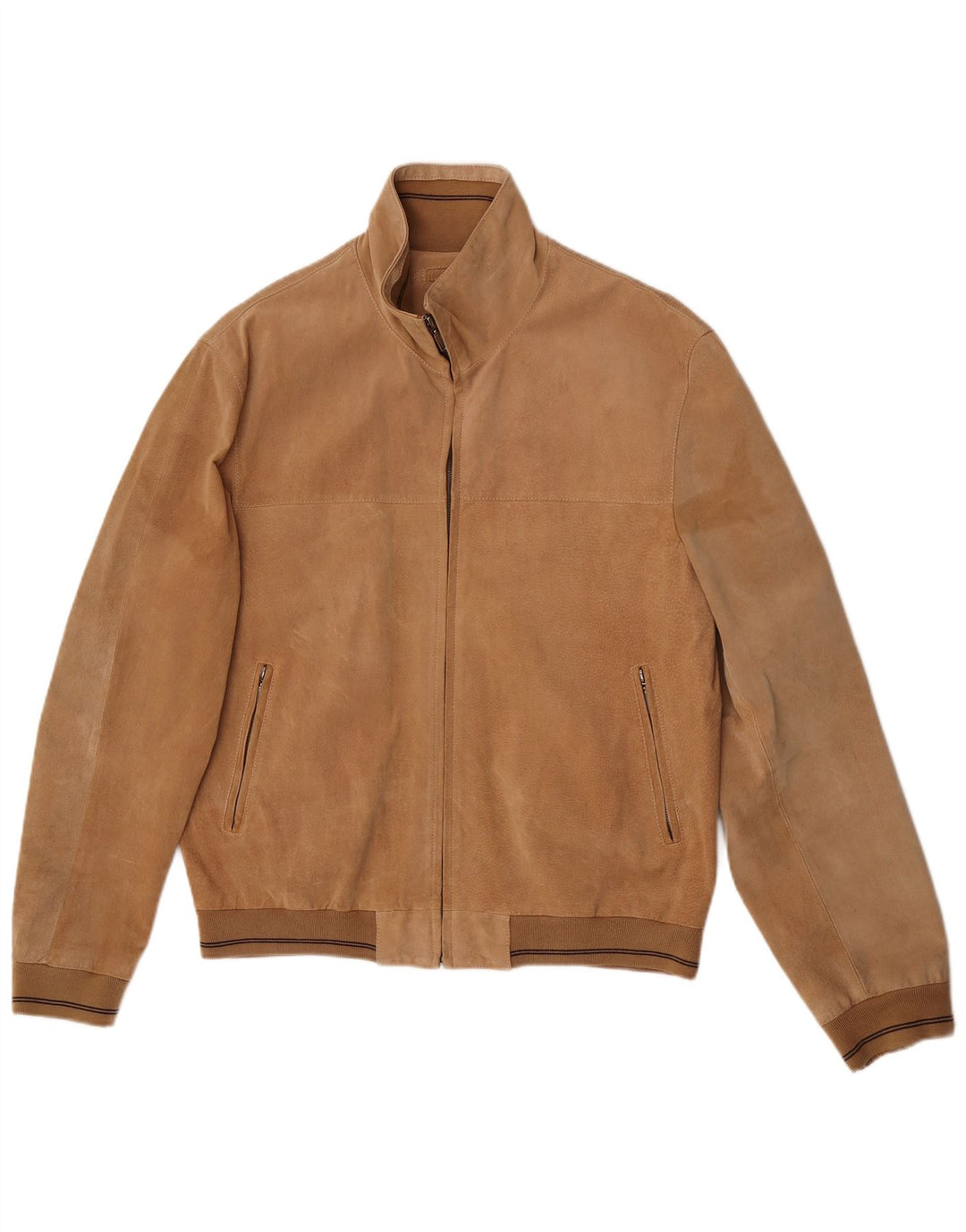 Vintage hombres ante bomber chaqueta IT 50 cuero marrón grande