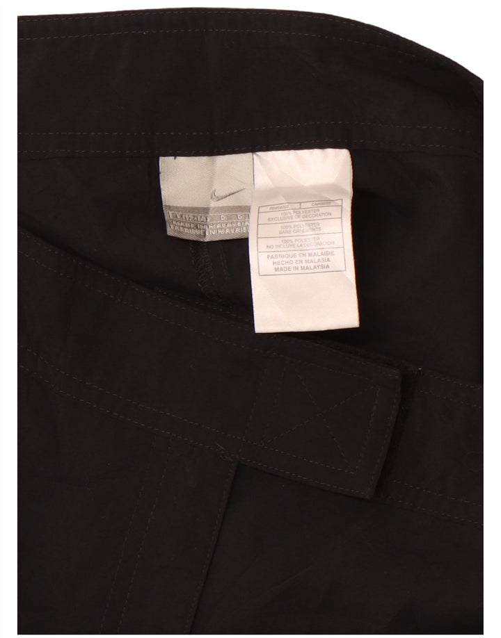 NIKE Pantalones cortos casuales para mujer US 12/14 Grande W34 Negro Colorblock Poliéster