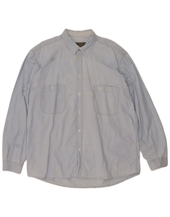 Camisa VINTAGE Hombre XL Algodón Azul
