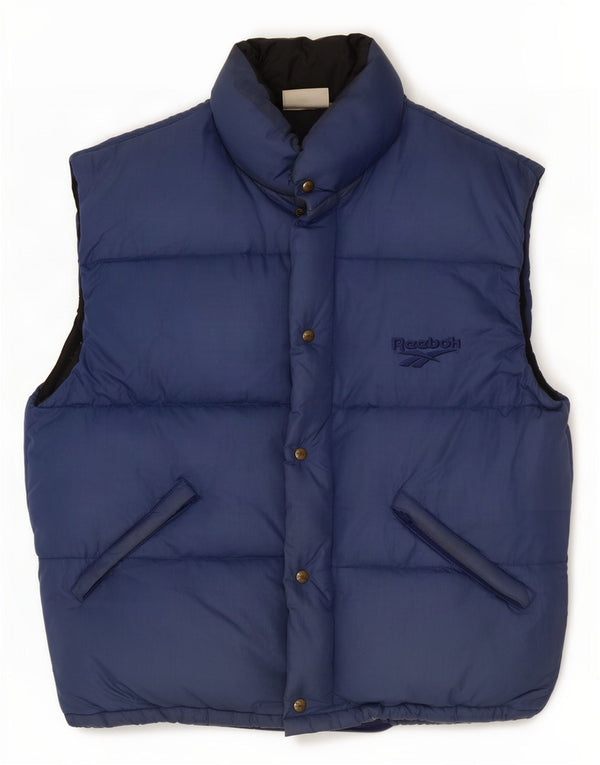 Reebok Chaleco acolchado para hombre UK 38 Medium Azul marino Nylon