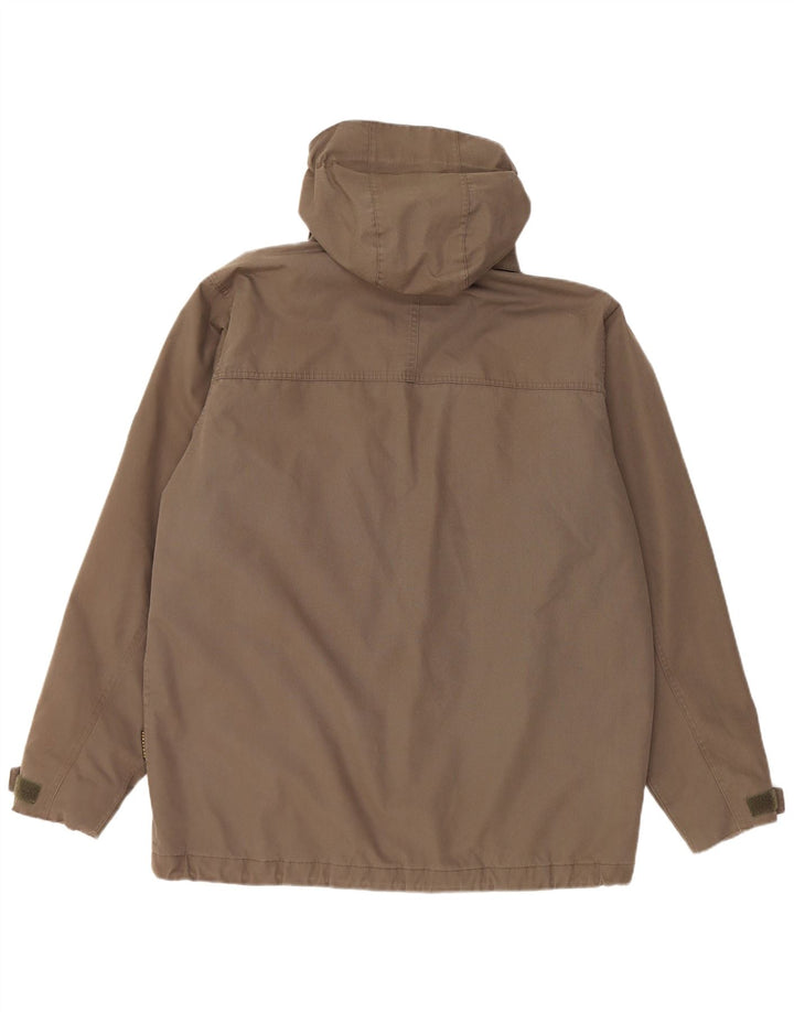 Jack Wolfskin Chaqueta cortavientos con capucha para hombre UK 40 Large Marrón Poliéster
