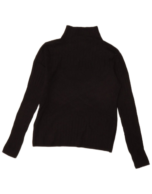 MARKS & SPENCER Suéter tipo jersey con cuello alto para mujer UK 10 Small Black
