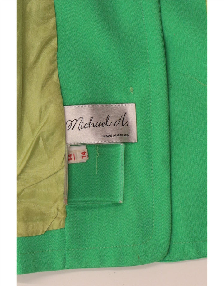 Michael H. Chaqueta tipo blazer de 5 botones para mujer, Reino Unido 44, color verde medio, clásico
