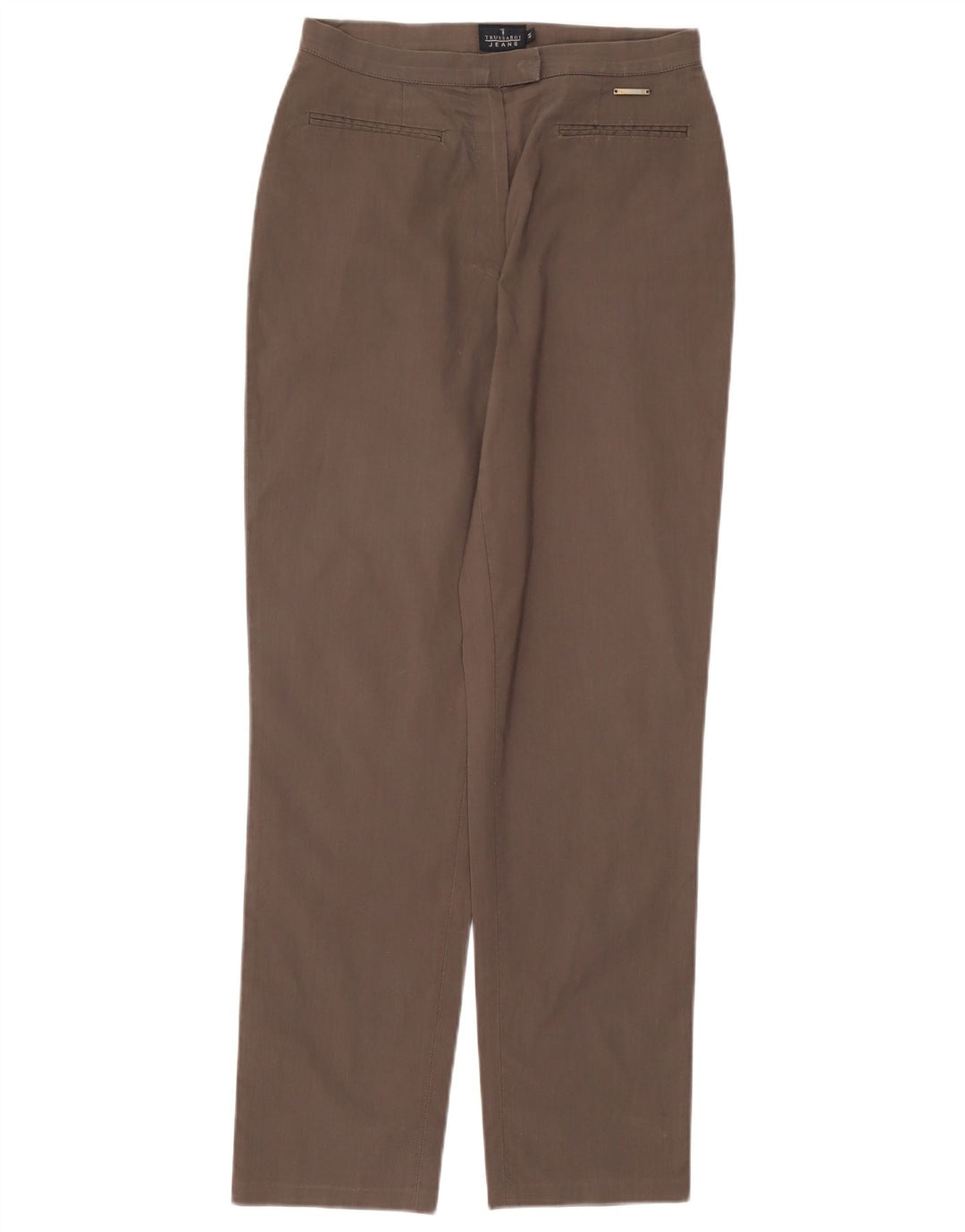 Pantalones Casuales Recto Mujer Trussardi IT 44 Medium W28 L29 Gris Algodón