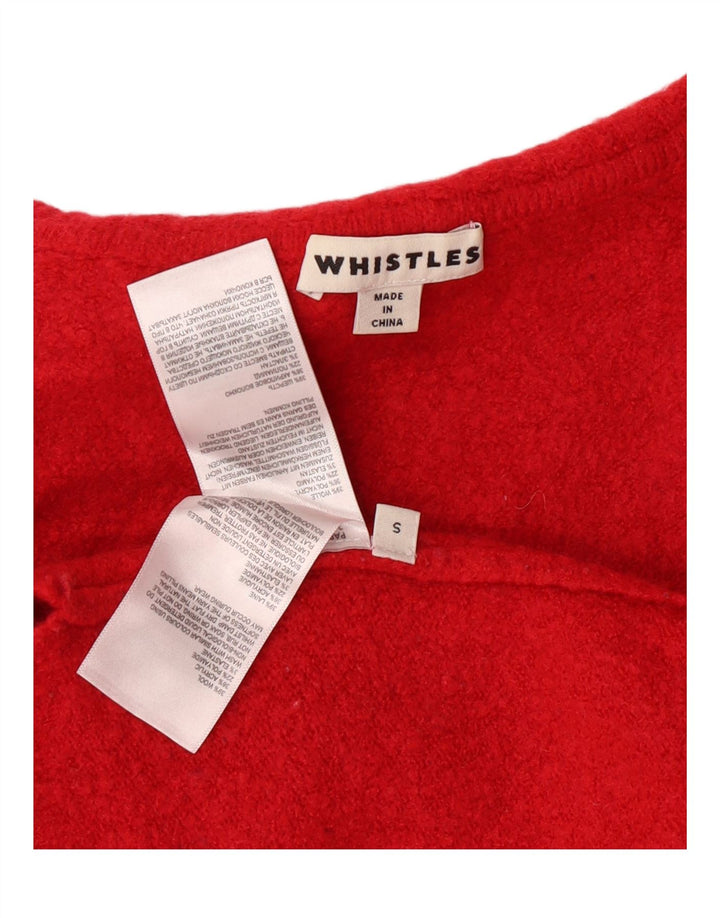 WHISTLES Jersey extragrande con cuello vuelto para mujer UK 10 Small Red Wool