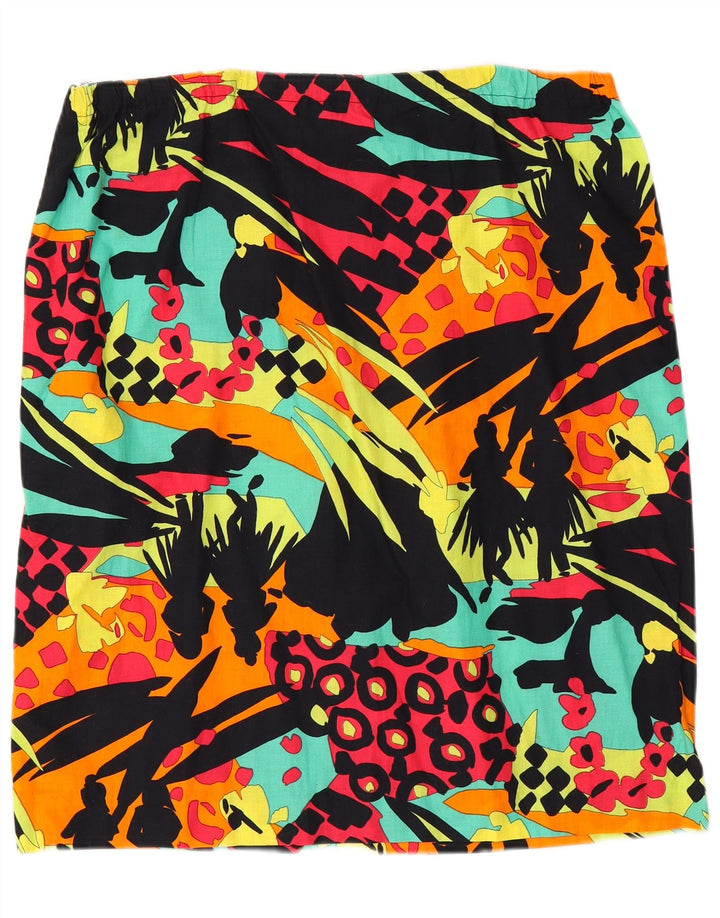 VINTAGE Falda recta gráfica para mujer W40 2XL Patchwork multicolor