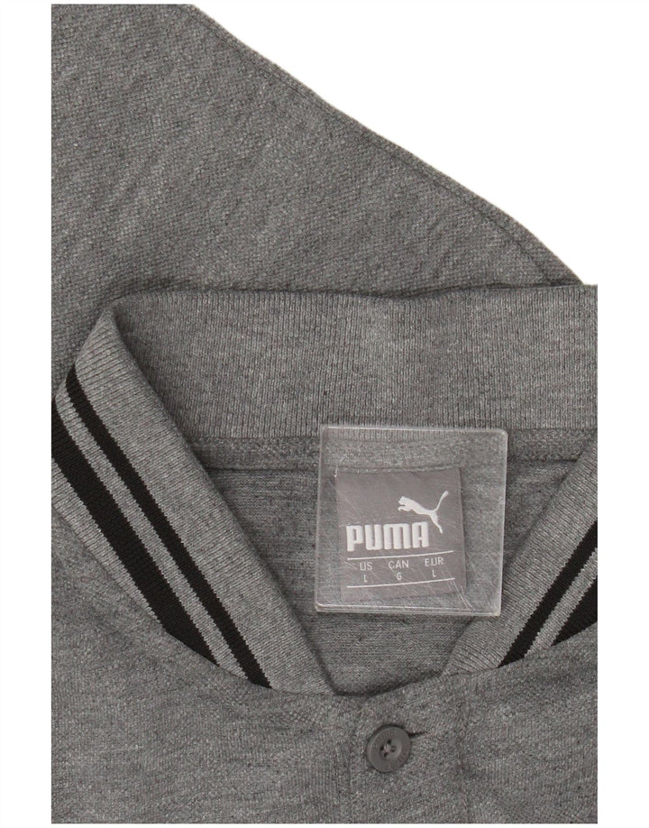 Puma Polo gráfico para hombre, talla grande, gris