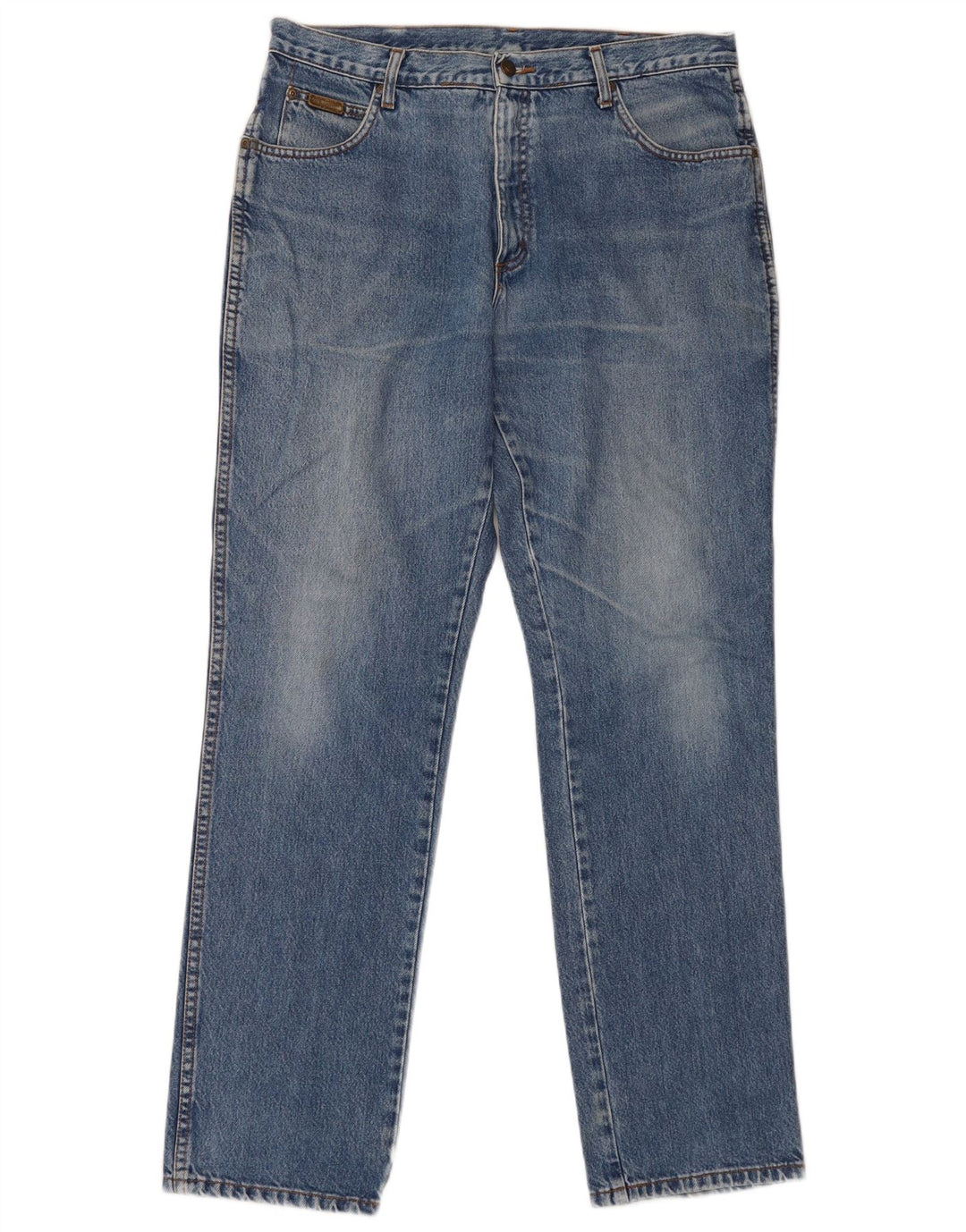 Wrangler Vaqueros rectos desgastados Texas para hombre W36 L32 Algodón azul