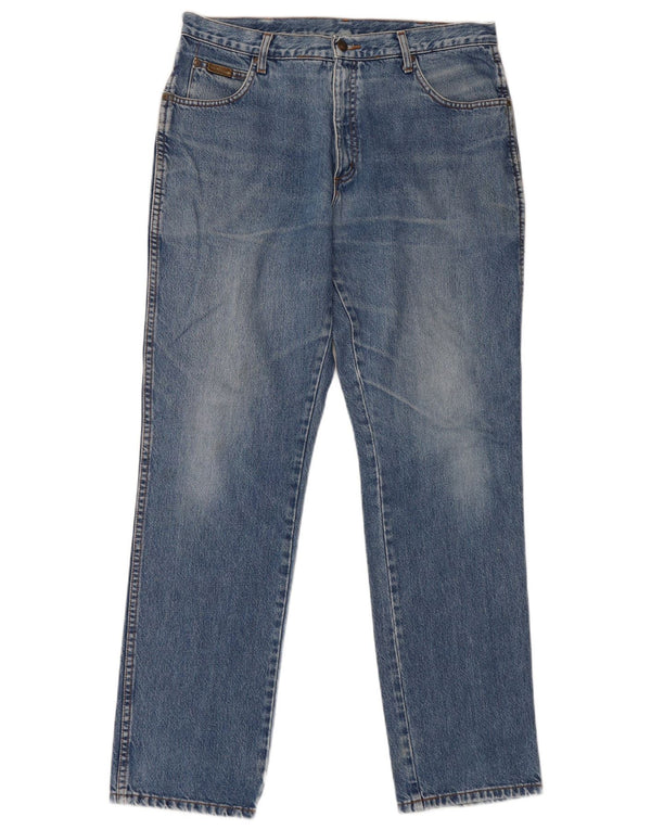 Wrangler Vaqueros rectos desgastados Texas para hombre W36 L32 Algodón azul