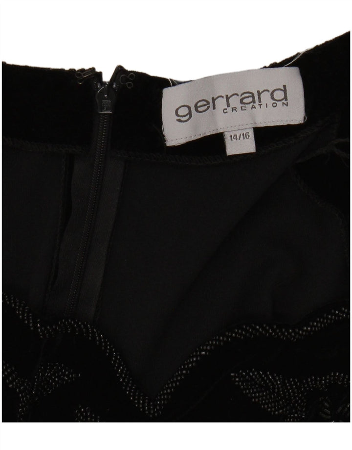 Gerrard Top corto con hombros descubiertos para mujer Reino Unido 44/16 Grande Negro Floral