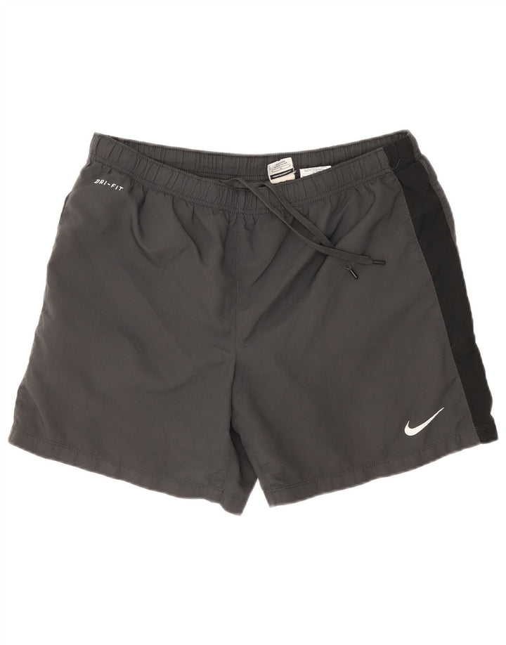Pantalones cortos deportivos Nike Dri Fit para hombre Poliéster color block gris medio