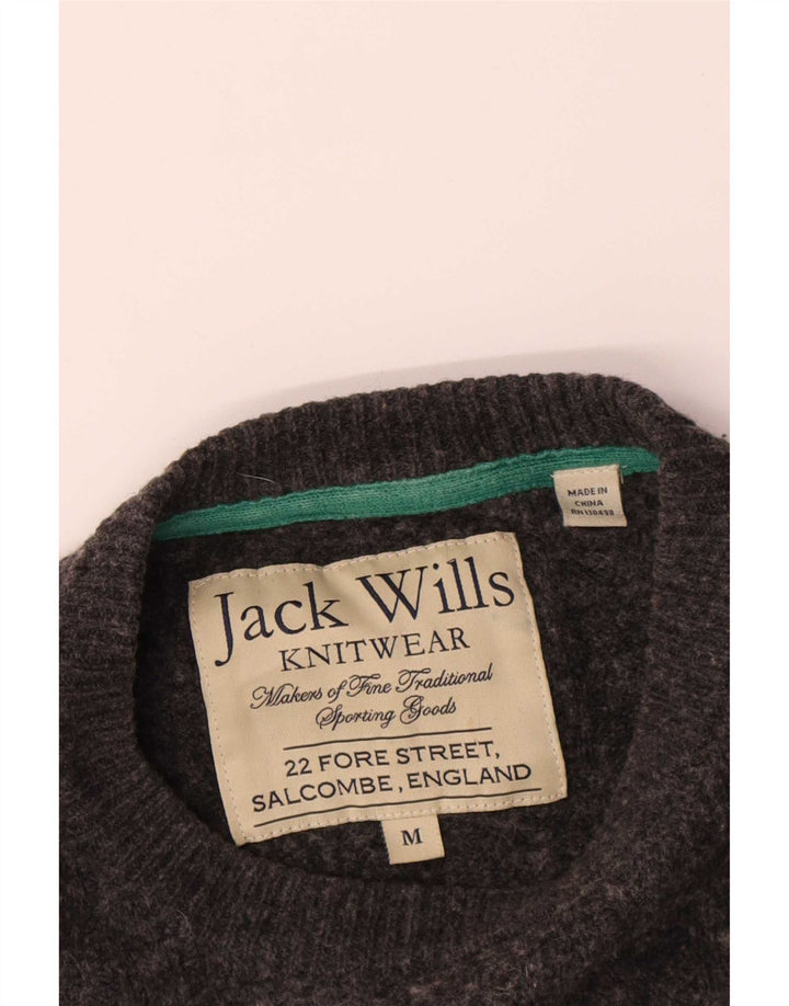 Jack Wills Jersey De Cuello Redondo Para Hombre De Lana Merino Gris Medio